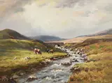 Orrah Bridge, Glendun by Charles McAuley, oil on canvas, sold Jun 2018