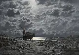 Ciaran Clear, Moonlight Connemara Coast, oil on board