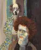 Two Clowns by George Campbell, oil on board, offered Jun 2018