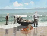 John Skelton Snr, An Aran Scene, Inis Oirr, Aran, oil on canvas board