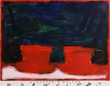 Neil Shawcross, Pair of Cups and Saucers, oil and mixed media on card