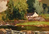 Ina Cormacs Bridge, Cushendun, Co. Antrim by James Humbert Craig, oil on board, offered Jun 2018