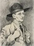 Harry Kernoff, Self Portrait, 1936, charcoal drawing