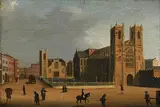 William Sadler II, The Town Square, oil on board
