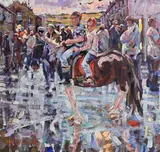Pink Cloud, Tallow Horse Fair by Arthur K. Maderson, oil on board, sold Jun 2018