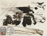 Salvador Dali Spanish, Arrival of the Tour de France at the Champs Elysees, Paris, 1959, etching - number 100 from an edition of 100