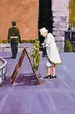 Michael Hanrahan, Her Majesty Queen Elizabeth in the Garden of Remembrance, Dublin, 2011, oil on board
