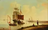 Brian Coole, Harbour Scene, oil on canvas
