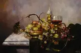 Furst, Still Life on Tabletop, oil on board