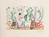 Pablo Picasso Spanish, California Atelier II, limited edition lithograph on Arches Frances handmade paper signed in the plate & numbered 1939/2400
