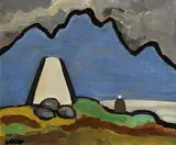Looking Towards Achill, Co Mayo by Markey Robinson, gouache, sold Jun 2018
