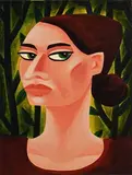 Green Eyed Girl by Graham Knuttel, oil on canvas, sold Jun 2018