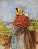 Study of a Gypsy by Erskine Nicol, watercolour, offered Jun 2018