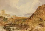 Samuel Frederick Brocas, Martello Tower on the Coast, watercolour
