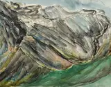 Barrie Cooke, Clutha River, 1989, watercolour