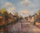 Road to the Village by Norman J. McCaig, oil on canvas, sold Jun 2018