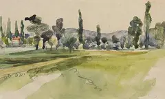 Landscape by Gerard Dillon, watercolour, sold Jun 2018