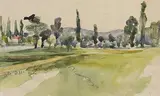 Gerard Dillon, Landscape, watercolour