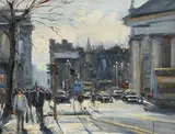 College Green, Dublin by Norman Teeling, oil on board, sold Jun 2018