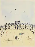 Salvador Dali Spanish, A Place in Spain, 1980-1989, limited edition etching & stencil on lana vellum paper - number 51 from an edition of 150