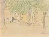 Continental Town Square by Mary Swanzy, c.1919, coloured pencil on paper, offered Jun 2018