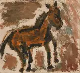 Marin Sorescu Romanian, Baby Brown, oil on canvas board