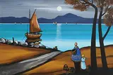 J.P. Rooney, The Tethered Boat by Moonlight