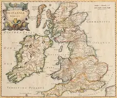 Robert Morden, Britannia Romana, hand coloured engraving - originally produced for Camden's Britannia (1695), this possibly from the second edition 1722