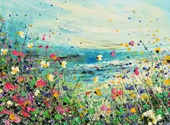 Jayne Taylor, Coastal Meadow, acrylic on canvas