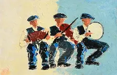P.J. O'Hare, Trad Session, acrylic on canvas