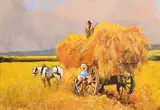 Graham Elliott, Last of the Harvest, oil on canvas board