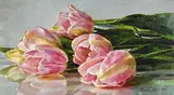 Mark O'Neill, Cottage Pinks, oil on board