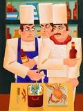 Three Chefs by Graham Knuttel, oil on canvas, offered May 2018