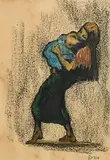 William Conor, The Heavy Wean, 1909, wax crayon