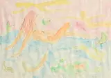 Gerard Dillon, Nude on the Beach, watercolour & pencil