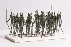 John Behan, Maeve's Army, unique bronze on marble base