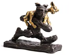 Shepherd Bear by Patrick O'Reilly, 2017, bronze and golf leaf - from an edition of 9, sold May 2018