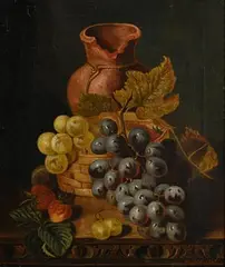 Henry George Todd, Still Life with Grapes and Strawberries, 1884, oil on canvas