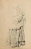 Seán Keating, Study for Aran Island Shawlie, charcoal drawing
