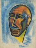 George Campbell, The Clown, wax crayon
