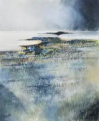 Manus Walsh, Black Island, Black Cloud, oil on canvas