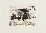 Salvador Dali Spanish, Arrival of the Tour de France at the Champs Elysees, Paris, 1959, etching - number 32 from an edition of 100 on handmade vellum paper with deckle edges