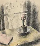 Daniel O'Neill, Still Life by the Window, watercolour and ink