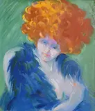 Owen Walsh, Jazz Singer, oil on canvas on board