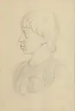 John Luke, Study of a Roman, charcoal drawing