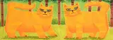 Ginger Cats by Graham Knuttel, pastel on paper, sold May 2018