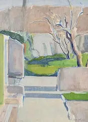 Julian Campbell, Towards the Apple Orchard, oil on canvas board