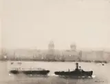 Anthony Robert Klitz, On the Thames, oil on canvas