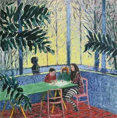 Philip Ryan, Plant House - Interior, oil on board