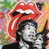 La Hart, Mick Jagger, 2017, stencil and aerosol spray paint on canvas